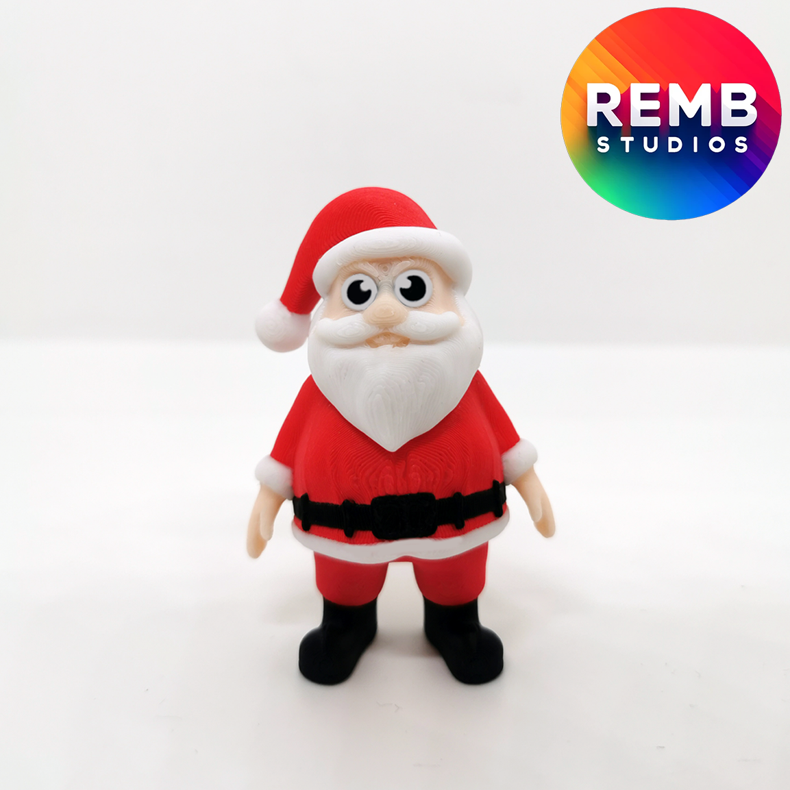 Flexi Mini Santa Remb Studios, STL file for 3D printing, STL print files, Print in Place
